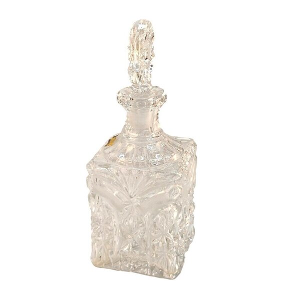24% Lead Crystal Decanter With Stopper Made In West Germany Square Bottle - Picture 8 of 12